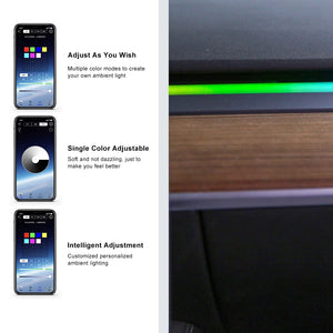 Tesla Model 3 Y Interior Ambient Light Under Screen Dashboard Light Music Sync