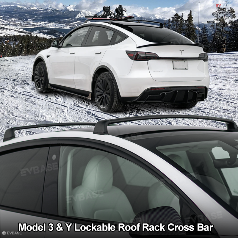 Platform Hit Rack Tesla Tesla Model 3 Y Crossbar Roof Rack Lockable Cargo Carrier 2PCS – EVBASE ...
