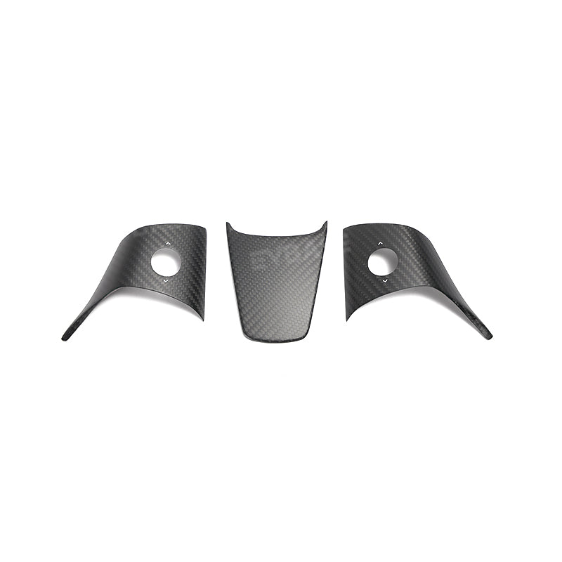 EVBASE Carbon Fiber Steering Wheel Middle frame Cover For Tesla Model 3 Y
