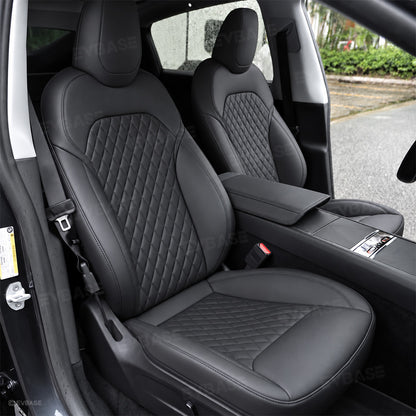 Model Y Juniper Seat Covers Waterproof Breathable NAPPA Leather Seat Protector with Diamond Quilted Design