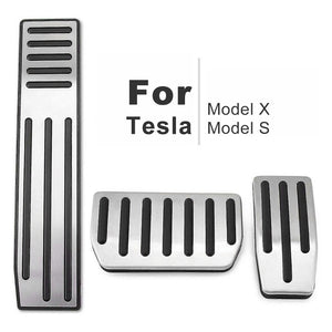 EVBASE Tesla Model X S Brake Pedal Covers Non-Slip Performance Metal Foot Pedal Covers
