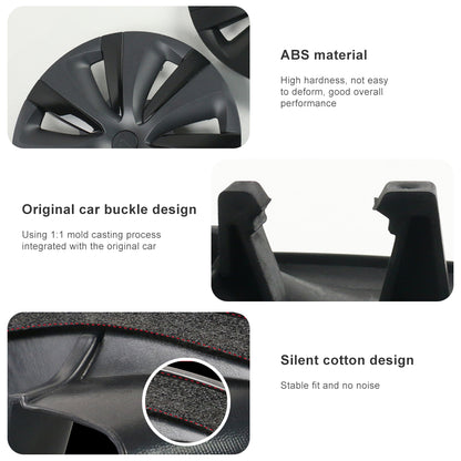 Model 3 Highland Wheel Covers 18inch Photon Wheel Caps Inspired by Model S Tempest Wheels for Tesla