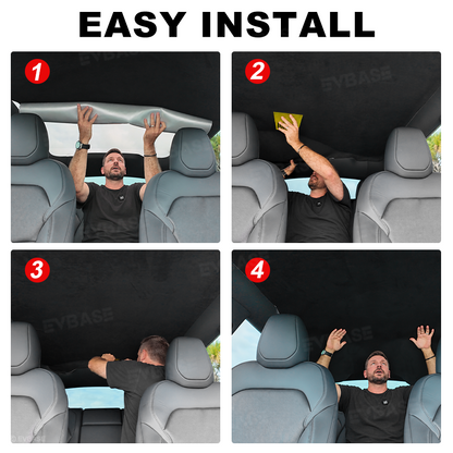 Model Y Juniper/ 3 Highland Sunshade Silicone Electrostatic Glass Sunroof Shade Heat Insulation UV Protection Faux Suede Sun Visor