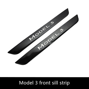 Tesla Model 3 Y Door Sill Protector With Carbon Fiber 4 Pieces Front Rear Door sill Tesla
