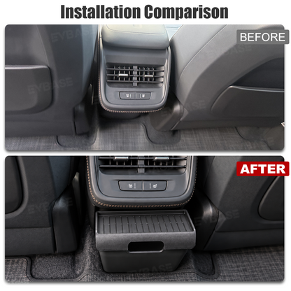 Rear Center Console Storage Box for Rivian R2 Rear Seat Organizer Trash Can
