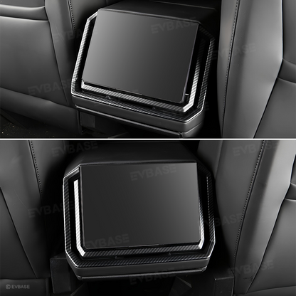 Cybertruck Rear Screen Frame & Air Vent Protective Cover ABS Carbon Fiber Style Overlay Trim