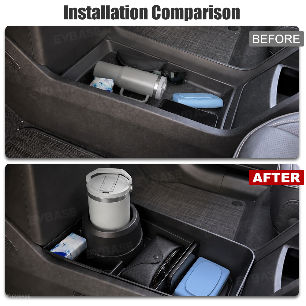Lower Center Organizer for Rivian R2 Hidden Storage Box Interior Storage Insert Tray