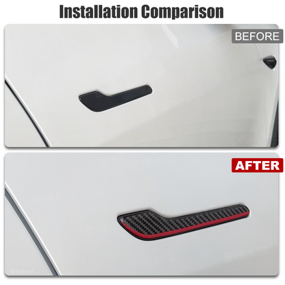 Model 3 Y Real Carbon Fiber Redline Tesla Door Handle Covers Accessories Tesla Model 3 Y