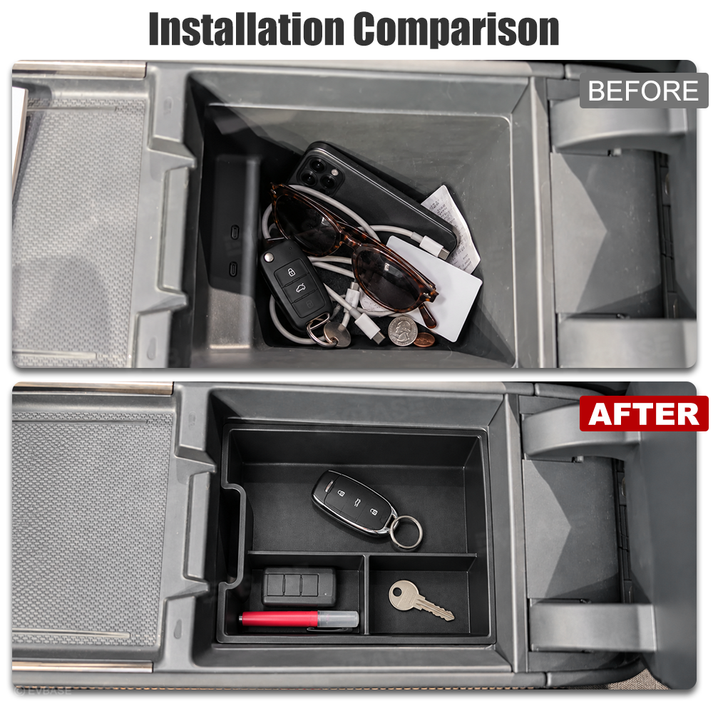 Center Console Organizer for Rivian R2 Center Console Armrest Two-Tier Storage Tray Insert