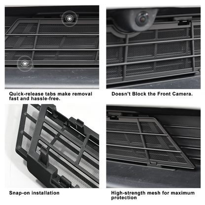 Model Y Juniper Front Grille Mesh Radiator Cover Removable ABS Floating Front Bumper Bug & Debris Screen Mesh