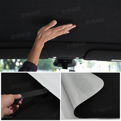 Model Y L Glass Roof Sunshade Silicone Electrostatic Sunroof Shade Heat Insulation UV Protection Faux Suede Sun Visor