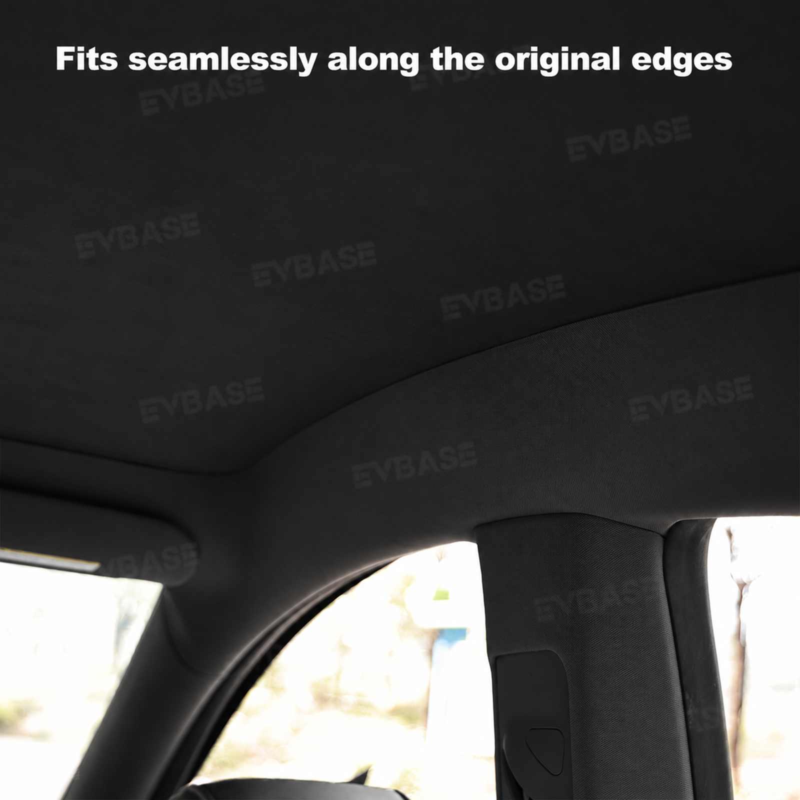Model Y L Glass Roof Sunshade Silicone Electrostatic Sunroof Shade Heat Insulation UV Protection Faux Suede Sun Visor