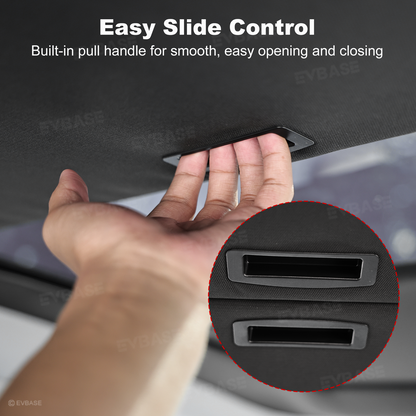 Model Y L Retractable Sunshade Glass Roof Sun Shade with Roll Fabric Style Heat Insulation & UV Protection