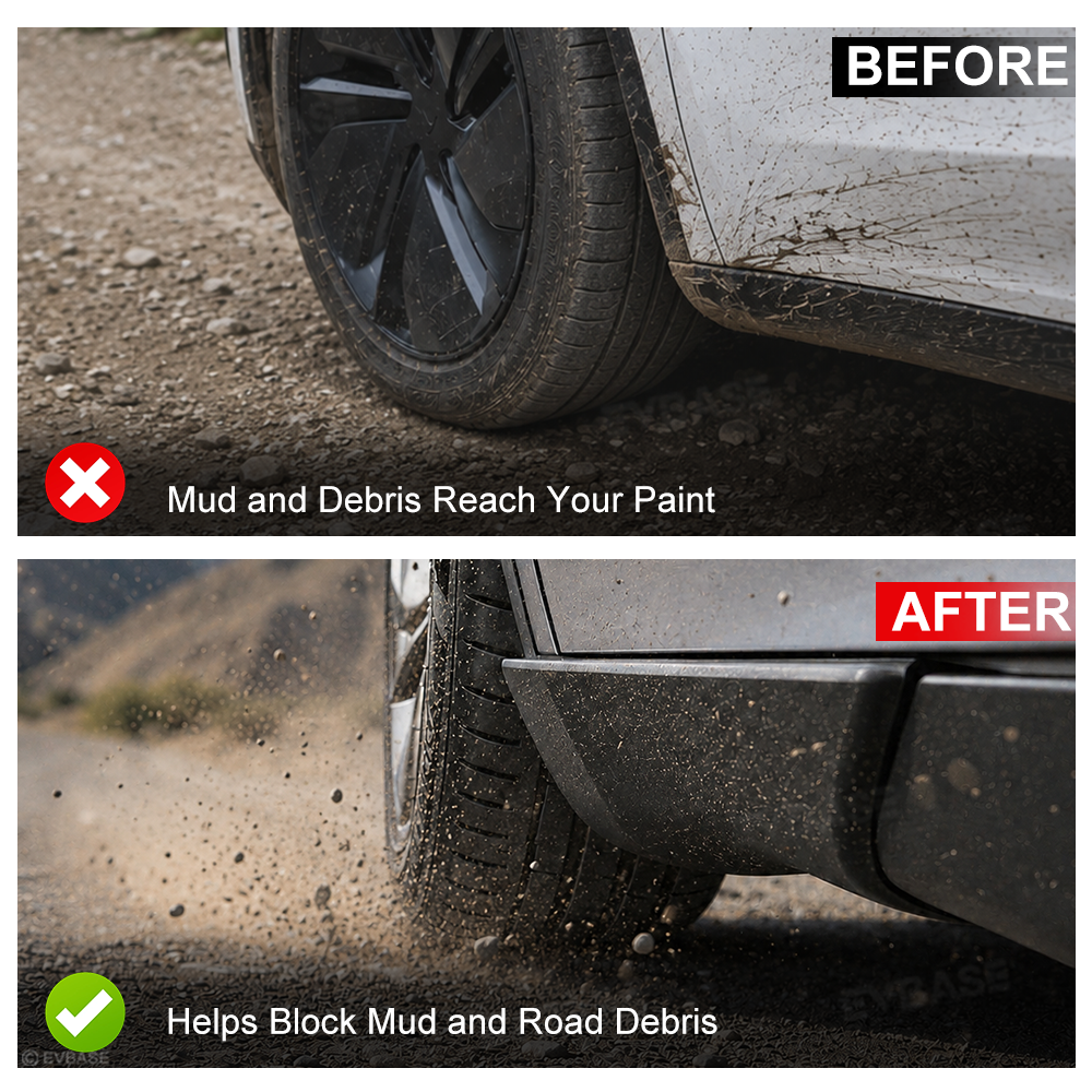 Model Y Juniper Front & Rear Mud Flaps Corner Guards OEM-Style Splash Guards Corner Protectors