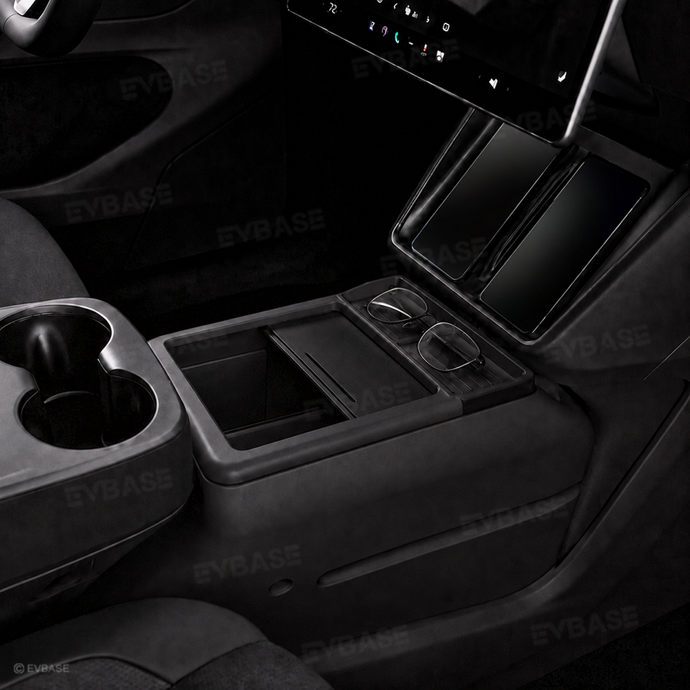Model Y Juniper Standard Center Console Organizer Under Console Storage Box with Hidden Lower Storage Compartment