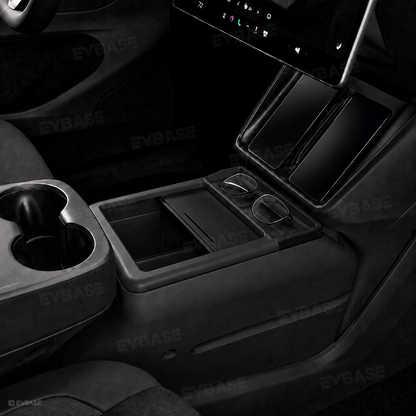 Model Y Juniper Standard Center Console Organizer Under Console Storage Box with Hidden Lower Storage Compartment