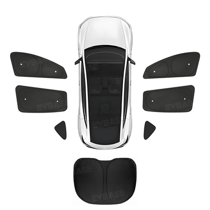 Model Y Juniper Sunshade Set Front & Rear Windshield Shade & Side Window Shades UV & Heat Protection Privacy Cover for Tesla Model Y/ YL & Model 3/3 Highland