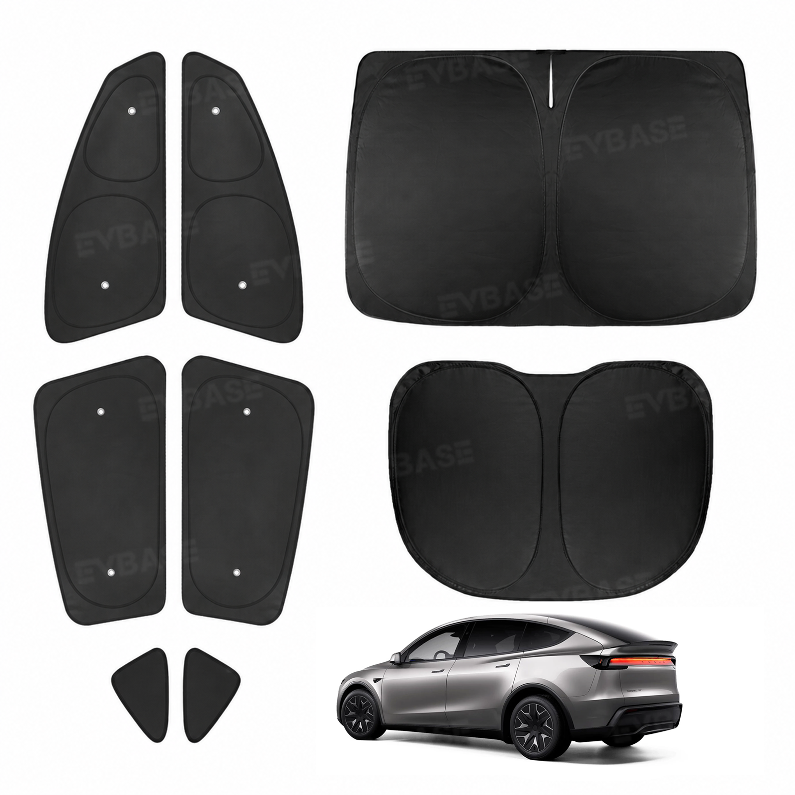 Model Y Juniper Sunshade Set Front & Rear Windshield Shade & Side Window Shades UV & Heat Protection Privacy Cover for Tesla Model Y/ YL & Model 3/3 Highland
