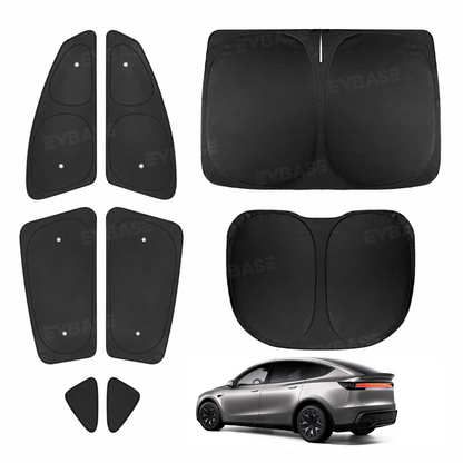 Model Y Juniper Sunshade Set Front & Rear Windshield Shade & Side Window Shades UV & Heat Protection Privacy Cover for Tesla Model Y/ YL & Model 3/3 Highland