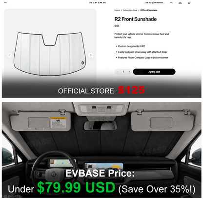 Windshield Sunshade for Rivian R2 OEM-Style Front Window Shade Heat Insulation & UV Protection