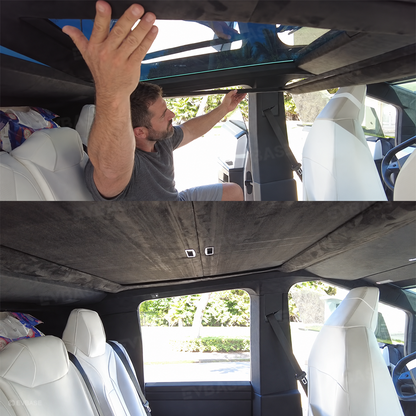 Cybertruck Sunshade Retractable Glass Roof Sunshade with Roll Fabric Style Heat Insulation UV Protection