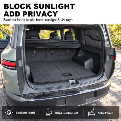 Rear Quarter Window Sunshade for Rivian R2 2-in-1 Privacy Cover with Storage Organizer Pocket