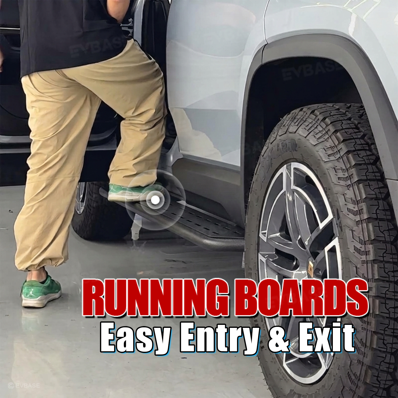 EVBASE Running Boards for Rivian R2 Side Steps Heavy-Duty Non-Slip Nerf Bars Exterior Off-Road Accessories