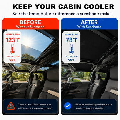 Glass Roof Sunshade for Hummer EV Silicone Electrostatic Glass Sunroof Shade Heat Insulation UV Protection Faux Suede Sun Visor