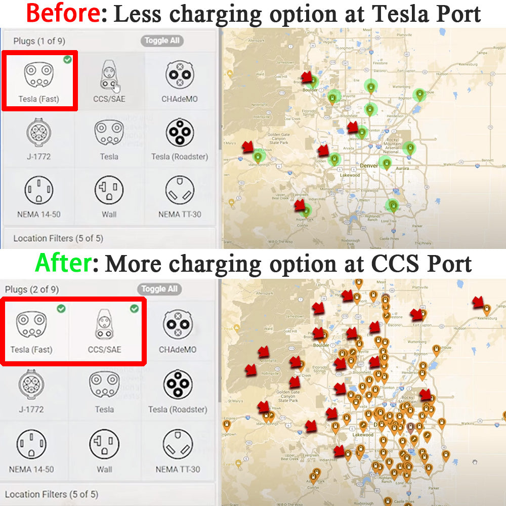 Tesla CCS Combo 1 Adapter CCS to Tesla For Model 3 Y X S 250KW Fast Ch -  EVBASE-Premium EV&Tesla Accessories