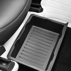 EVBASE Tesla Model Y Aufbewahrungsbox unter dem Sitz Organizer TPE Verstecktes Tablett Model Y Innenraumzubehör Zubehör