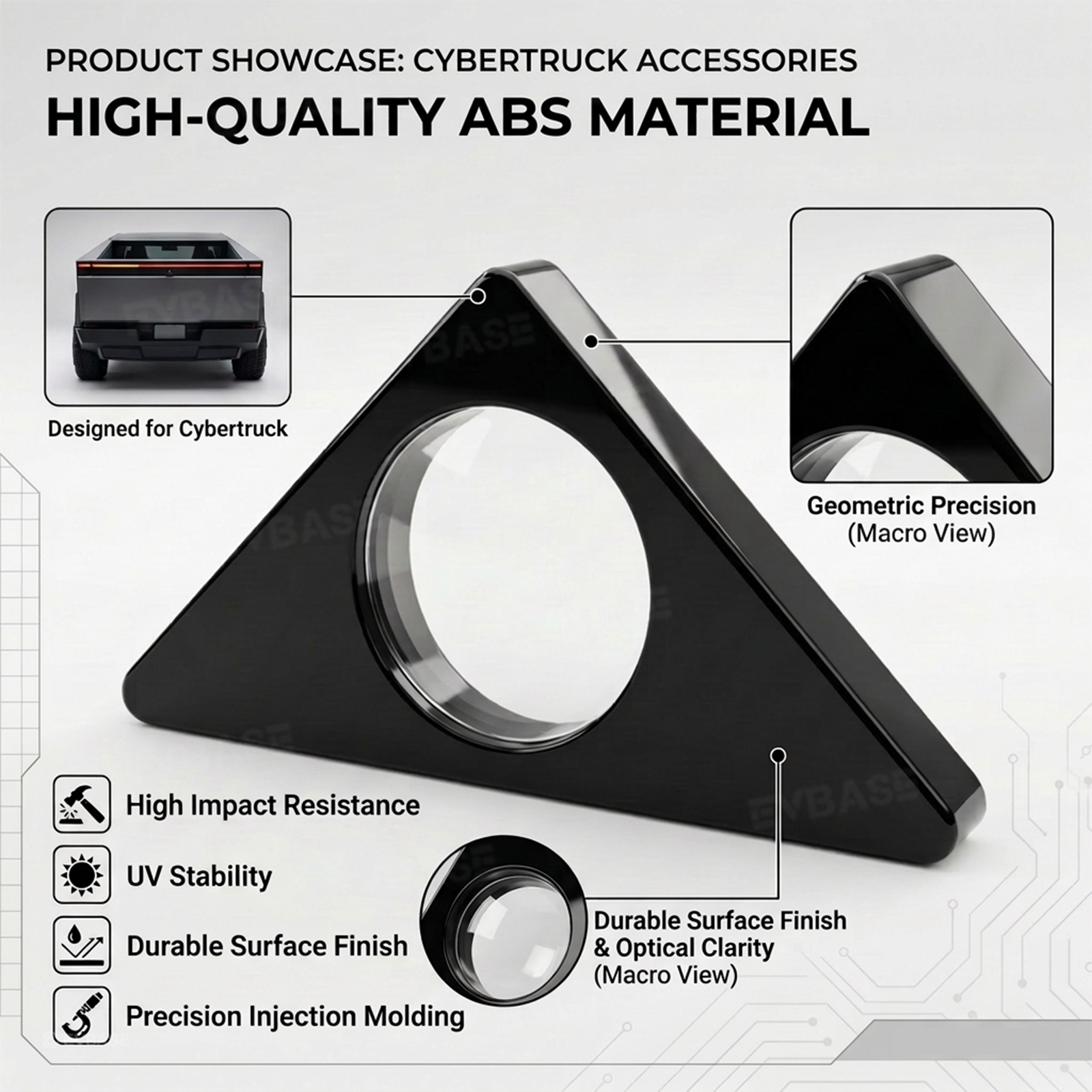 Cybertruck Front & Rear Camera Lens Cover Superhydrophobic Protective Guard Clear View Protection
