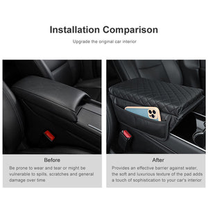 Tesla Model 3 Y Armrest Cushion Leather Waterproof Tesla Armrest Box Pad Cover