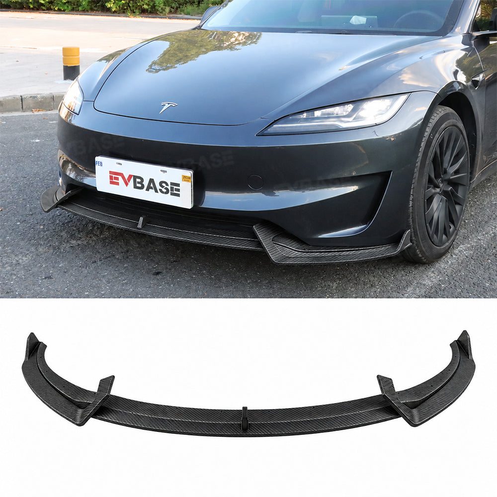 Model 3 Highland Performance Front Lip V‑Style Front Bumper Lip Apron Splitter