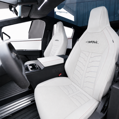 Cybertruck Seat Covers Futuristic Armor-Style Seat Protector Premium NAPPA Leather Interior Upgrade