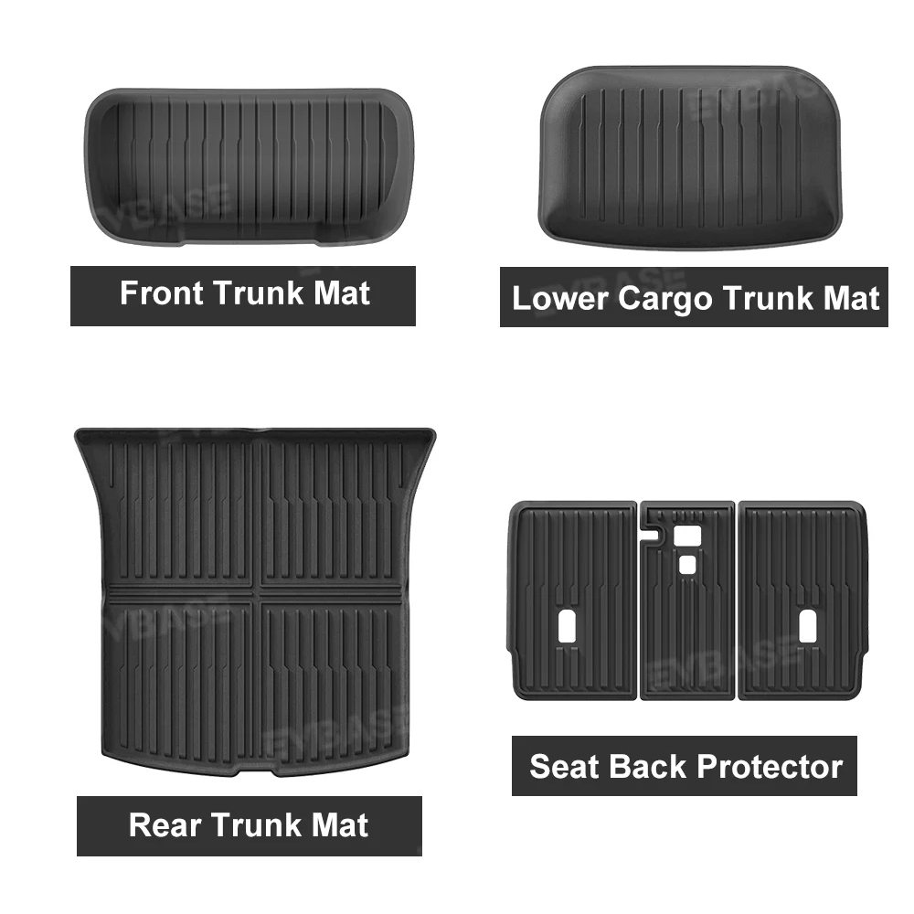 Model Y Juniper Full Coverage Floor Mats with Door Sill Protection TPE Anti-Slip Trunk Mats Cargo Liners Back Seat Covers All Weather Protection