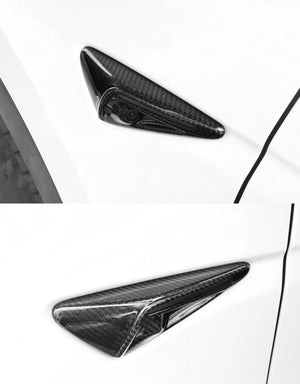 Tesla Model 3 Y X S Side Camera Turn Signal Full-Cover 100% Real Carbon Fiber