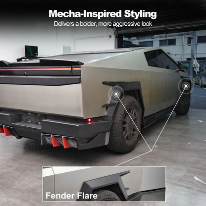 Cybertruck Body Kit Front Bumper Lip &  Fender Flares Cover & Rear Diffuser & Rear Spoiler for Tesla