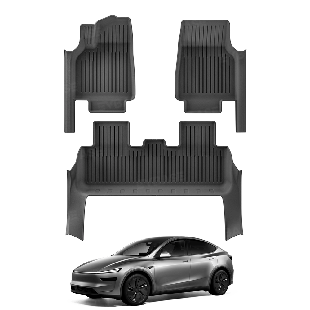 Model Y Juniper Full Coverage Floor Mats with Door Sill Protection TPE Anti-Slip Trunk Mats Cargo Liners Back Seat Covers All Weather Protection