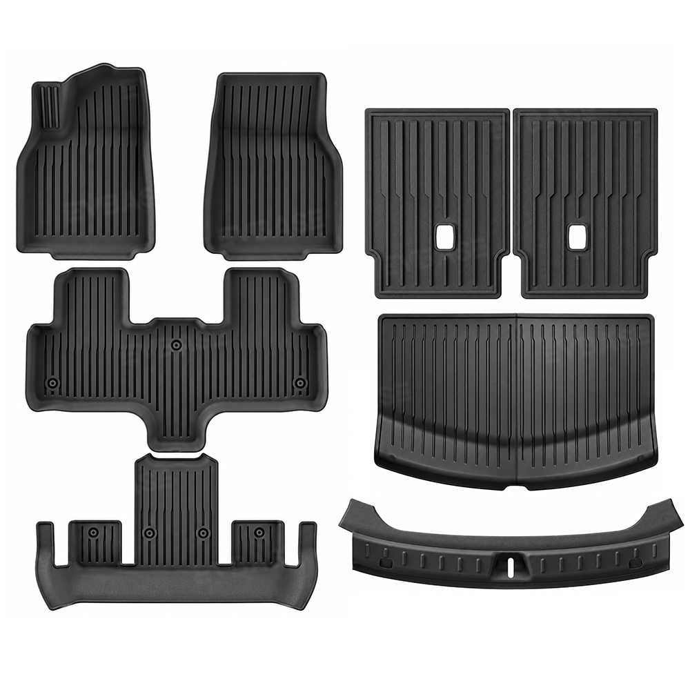 Model Y L All-Weather TPE Floor Mats & Trunk Mat Cargo Liner & Seat Back Protector & Rear Bumper Guard Set