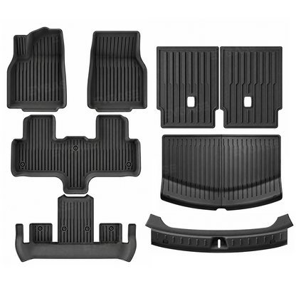 Model Y L All-Weather TPE Floor Mats & Trunk Mat Cargo Liner & Seat Back Protector & Rear Bumper Guard Set