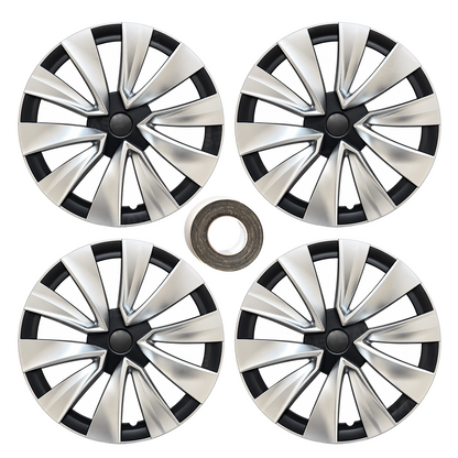 Model 3 Standard 18" Prismata Wheel Covers Multi-Spoke Style Hubcaps