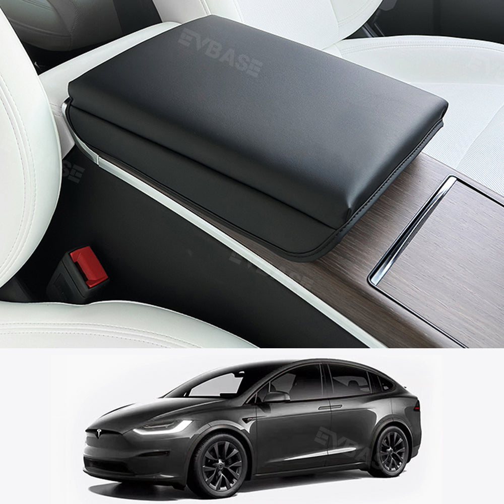 EVBASE Tesla Model X S Center Console Cover Armrest Pad Nappa