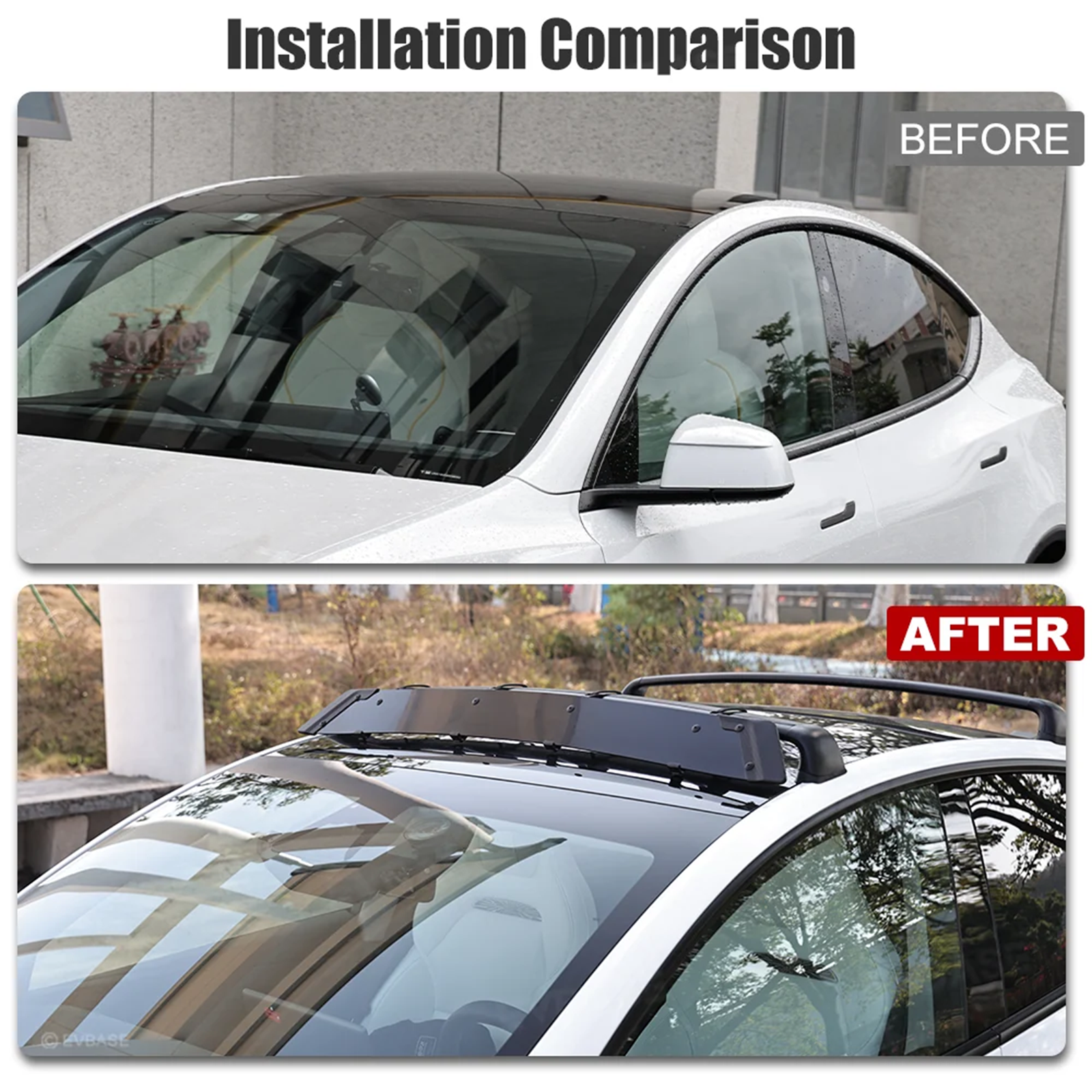 Model Y/ Y Juniper/ YL Roof Rack Wind Deflector for Reduced Wind Noise
