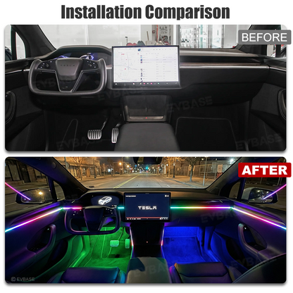 Model X RGB Ambient Lighting Interior Streamer Light Kit LED Neon Light Strip