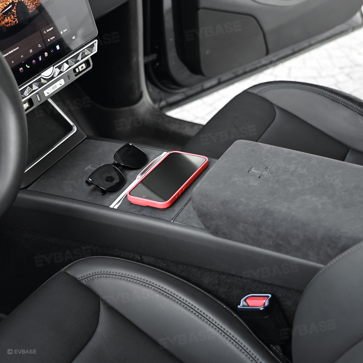 Model Y Juniper Alcantara Interior Trim Cover Kit Dashboard Air Vent Center Console Armrest Protection Overlay