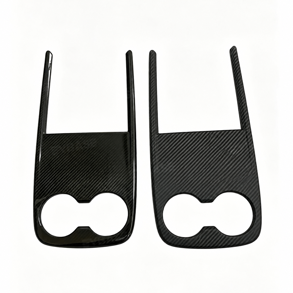 Model Y Juniper Standard Real Carbon Fiber Center Console Cup Holder Trim Cover Interior Protection Trim Panel