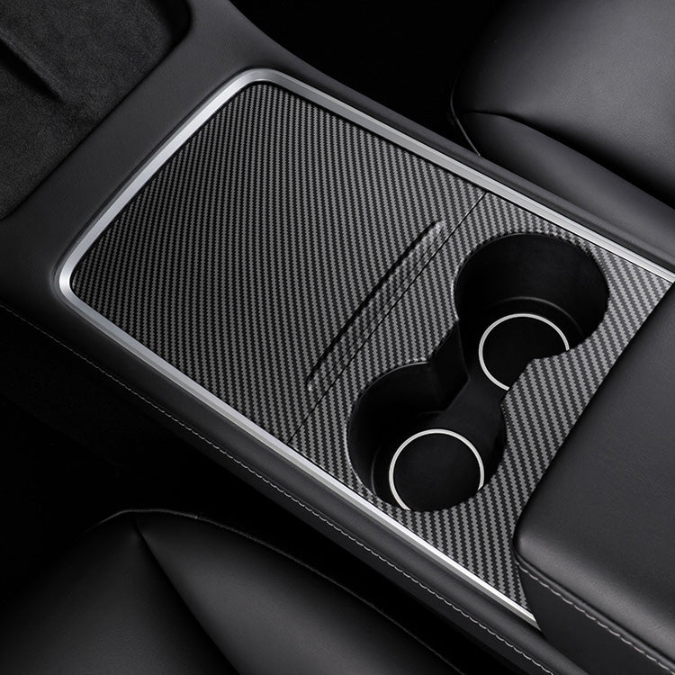 EVbase Real Carbon Fiber Tesla Center Console Trim Panel Cover For