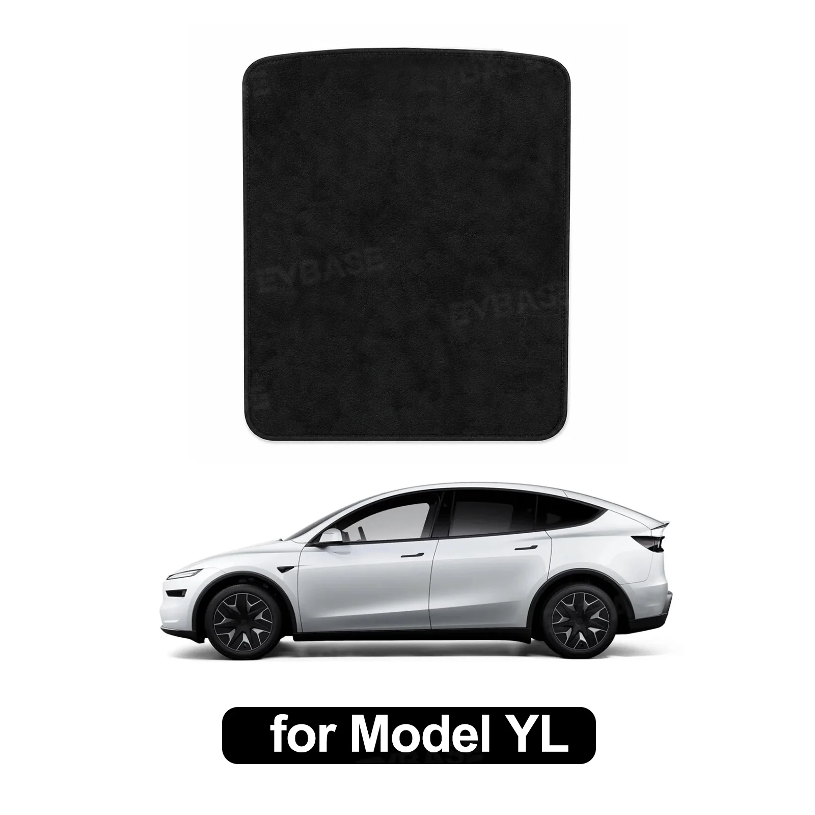 Model Y L Glass Roof Sunshade Silicone Electrostatic Sunroof Shade Heat Insulation UV Protection Faux Suede Sun Visor