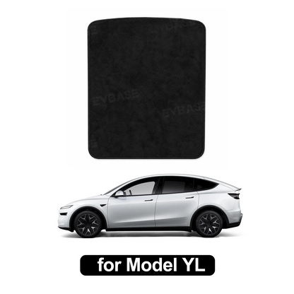 Model Y L Glass Roof Sunshade Silicone Electrostatic Sunroof Shade Heat Insulation UV Protection Faux Suede Sun Visor