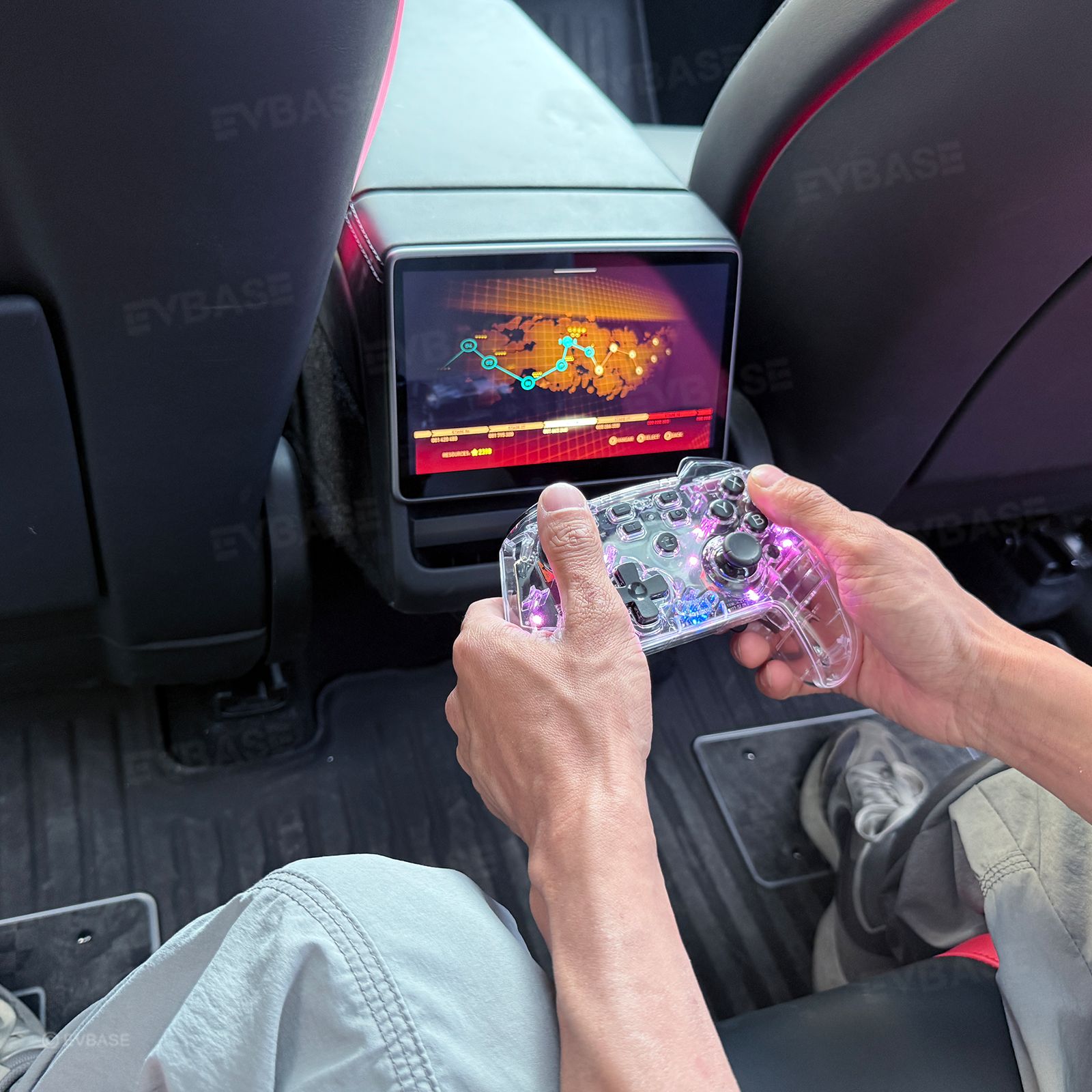 Wireless RGB Bluetooth Gaming Controller Gamepad for Tesla Model Y Juniper & 3/Y/S/X/Cybertruck